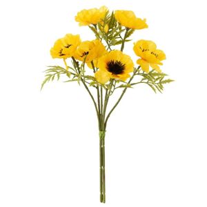 Žlutá dekorativní umělá květina Bouquet Poppy - 10*10*33cm J-Line by Jolipa