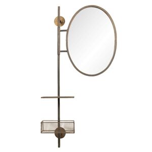 Zrcadlo s poličkou a drátěným košíkem Marquise - 55*20*105 cm